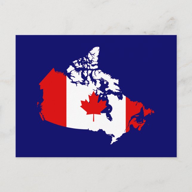 Postale Carte et drapeau du Canada (Devant)