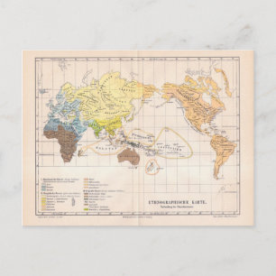 Postale Carte ethnographique du monde