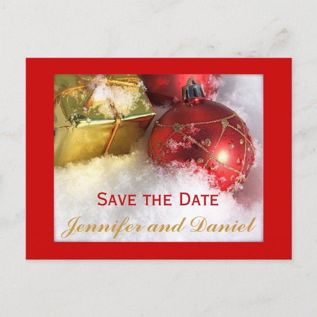 Postale Carte Faire-part Mariage décembre (Devant)