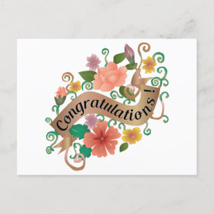 Postale Carte Félicitations Florales
