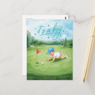 Postale Carte Félicitations pour le golf C'est un garçon
