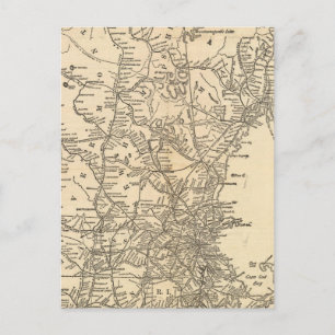 Postale Carte ferroviaire États de la Nouvelle-Angleterre