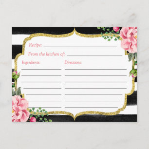 Postale Carte Fête des mariées Recette Aquarelle Bande flo