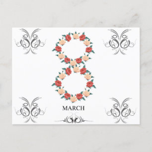 Postale Carte florale de roses pour la Journée internation