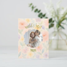 Carte florale personnalisée "World's Best Mom"