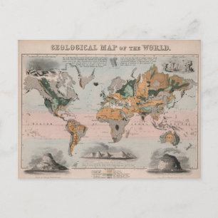 Postale Carte Géologique du Monde