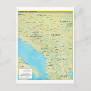 Postale Carte géopolitique des Balkans centraux