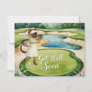 Postale Carte Golf Get Well Soon pour golfeurs amoureux de