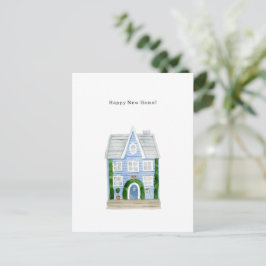 Postale Carte graphique Blue House Illustration à la carte