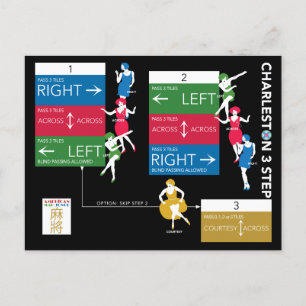 Postale Carte graphique Mah Jongg Charleston