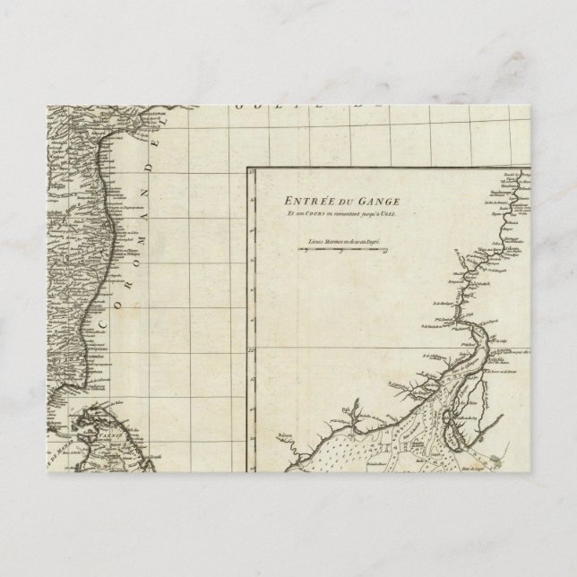 Postale Carte gravée de l'Inde (Devant)