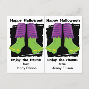 Postale Carte Hauné Monster Feet School Party Halloween