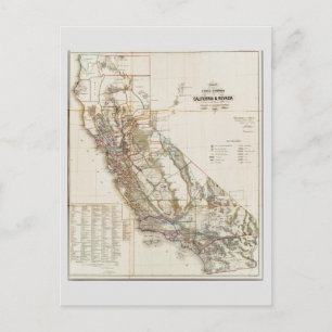 Postale Carte historique de la Californie vintage Nevada U