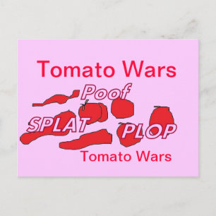 Postale Carte Humour Tomato Wars