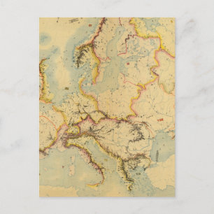 Postale Carte hydrographique de l'Europe