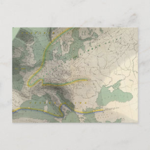 Postale Carte hydrologique Europe