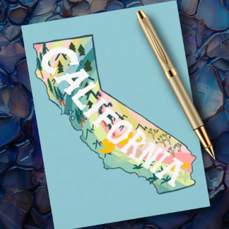 Postale Carte illustrée de l'État de Californie