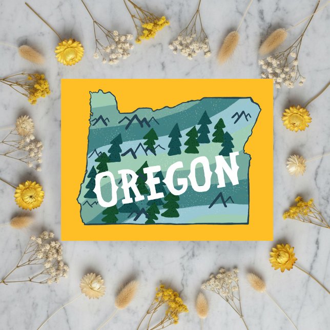 Postale Carte illustrée de l'Oregon (Oregon Illustrated Map Postcard
)