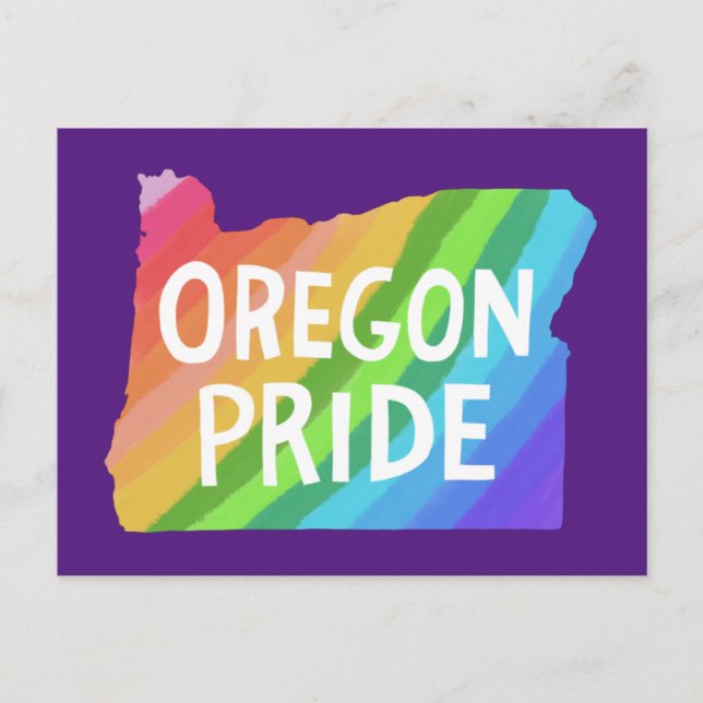 Postale Carte illustrée de l'Oregon PRIDE ARC-EN-CIEL  (Devant)