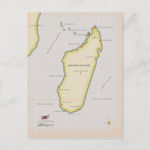 Postale Carte illustrée de Madagascar