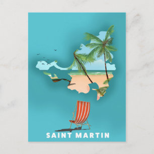 Postale Carte illustrée de Saint-Martin.