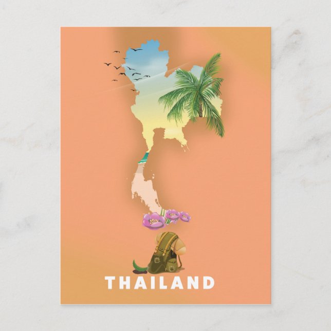 Postale Carte illustrée de Thaïlande (Devant)