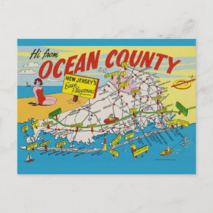 Postale Carte illustrée du Jersey Shore