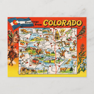 Postale Carte illustrée vintage du Colorado
