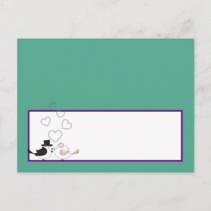 Postale Carte Inséparable Turquoise/violet Mariage