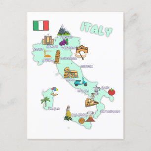 Postale Carte Italie Landmarks attractions touristiques vi