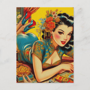 Postale Carte japonaise vintage