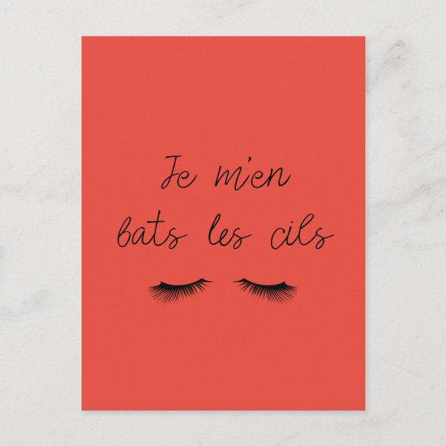 Postale Carte Je m'en bats les (Devant)