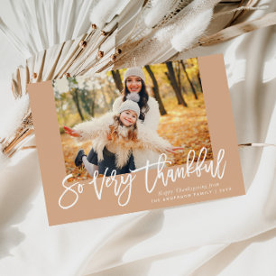 Postale Carte joyeux thanksgiving lettrage brosse