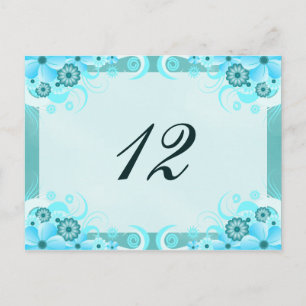 Postale Carte Mariage Aqua Blue Hibiscus