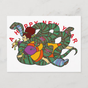 Postale Carte Master of Snake Newyears
