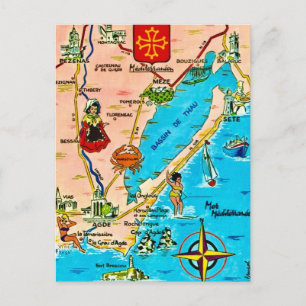 Postale Carte méditerranéenne française