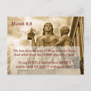 Postale Carte mémoire Micah 6 8 Écritures