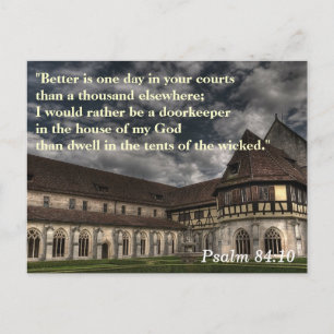 Postale Carte mémoire Psalm 84:10 Écriture