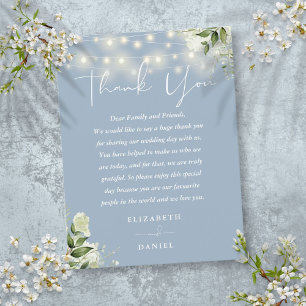 Postale Carte Merci Mariage Dusty Blue Greenery