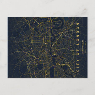 Postale Carte minimale de la ville de Londres sur carte po