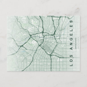 Postale Carte minimale de la ville de Los Angeles sur cart
