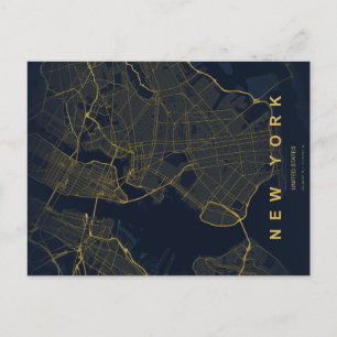 Postale Carte minimale de la ville de New York sur carte p