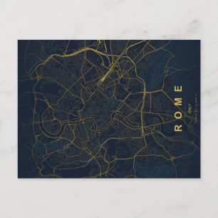 Postale Carte minimale de la ville de Rome sur carte posta
