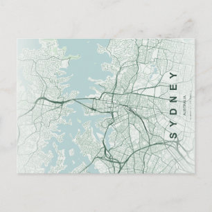 Postale Carte minimale de la ville de Sydney sur carte pos