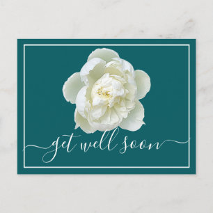 Postale Carte Moderne Florale Botanique de Pivoine Blanche