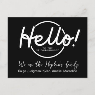 Postale Carte modifiable "We're New to the Neighborhood"
