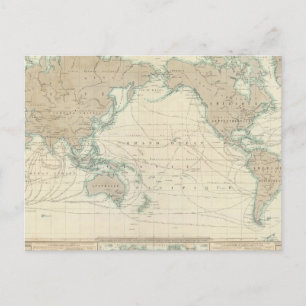 Postale Carte mondiale des canaux de navigation