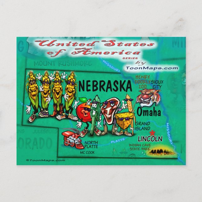 Postale Carte Nebraska USA (Devant)