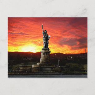 Postale carte nouvelle statue York liberté