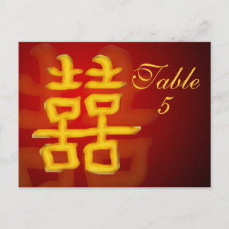 Postale Carte Numéro de tableau Chinois Double Bonheur